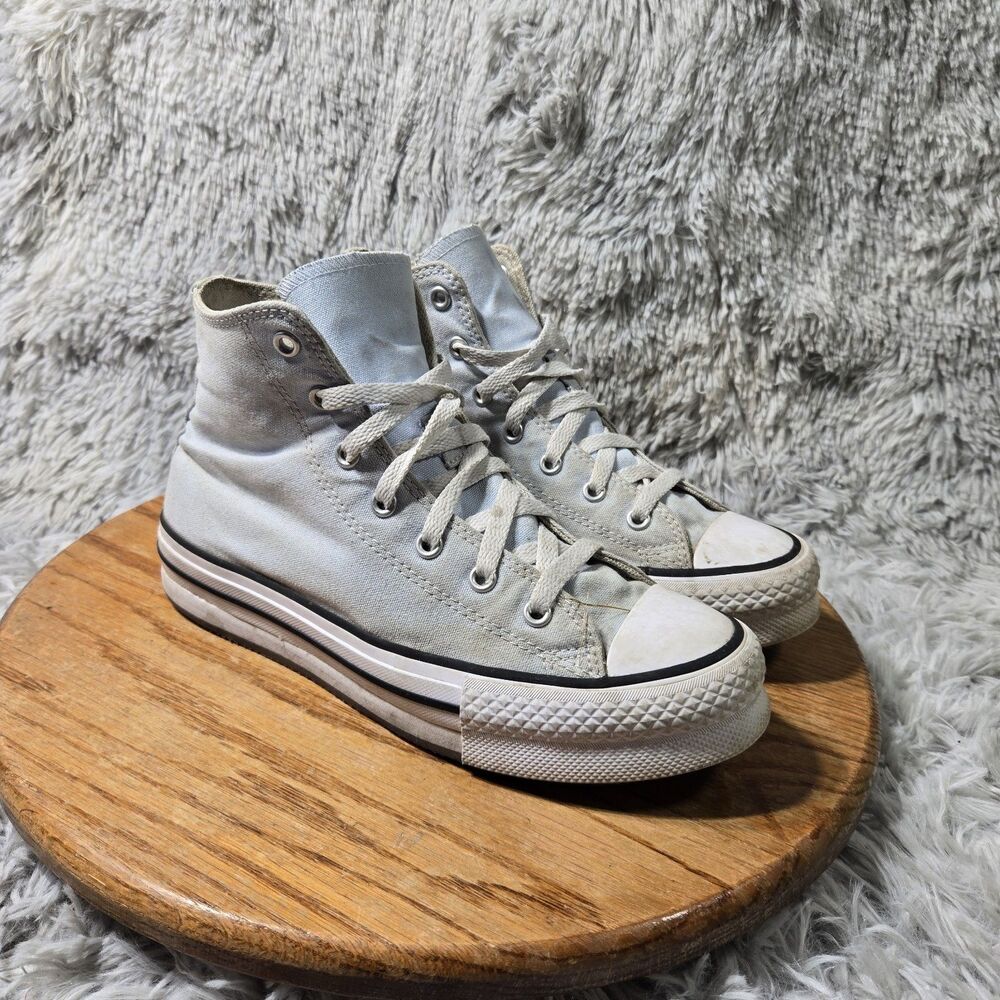 Converse Light Blue Shoes Chuck Taylor All Star Lift Hi Canvas Womens 7 Kid 5.5